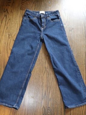 Abercrombie Kids High Rise Wide Leg "Short" Dark Jean Size 13/14
